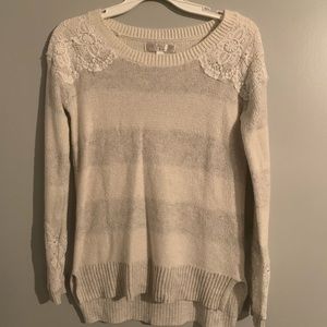 grey and cream sweater